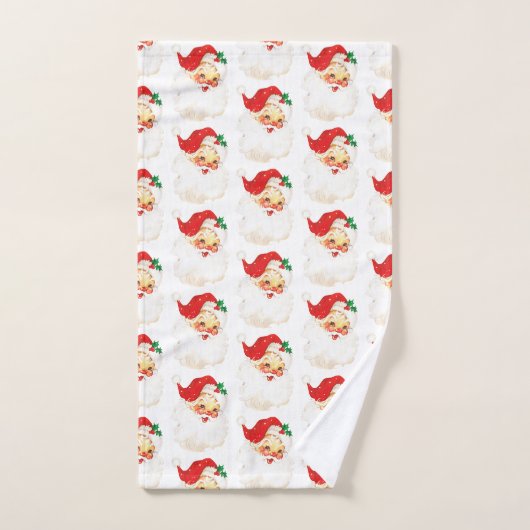 Retro Jolly Old Santa Claus Kerstmis Bad Handdoek (Handdoek)