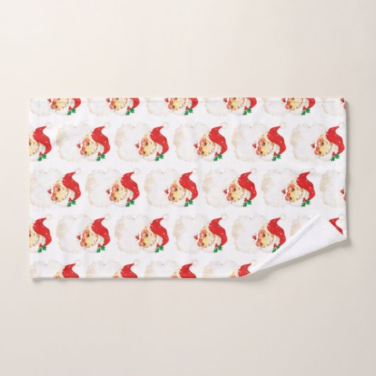 Retro Jolly Old Santa Claus Kerstmis Bad Handdoek (Handdoek)