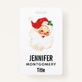 Retro Jolly Old Santa Claus Kerstmis Badge (Achterkant)