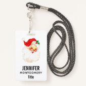 Retro Jolly Old Santa Claus Kerstmis Badge (Achterkant met draagriem)