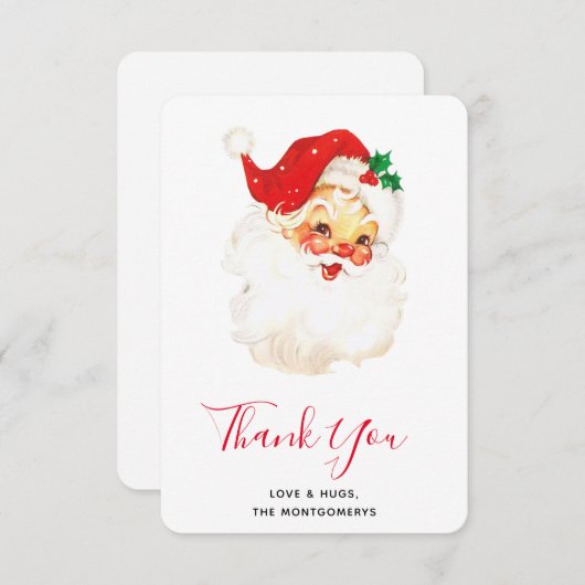 Retro Jolly Old Santa Claus Kerstmis Bedankkaart (Voorkant / Achterkant)