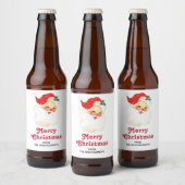  Retro Jolly Old Santa Claus Kerstmis Bier Etiket (Flessen)