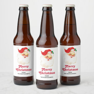  Retro Jolly Old Santa Claus Kerstmis Bier Etiket