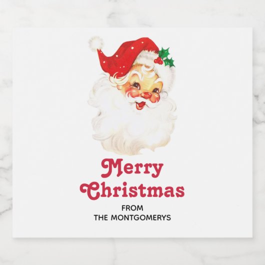 Retro Jolly Old Santa Claus Kerstmis Bier Etiket (Enkel label)