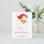 Retro Jolly Old Santa Claus Kerstmis Feestdagenkaart (Staand voorkant)