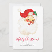 Retro Jolly Old Santa Claus Kerstmis Feestdagenkaart (Voorkant)