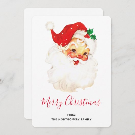 Retro Jolly Old Santa Claus Kerstmis Feestdagenkaart (Voorkant / Achterkant)