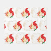  Retro Jolly Old Santa Claus Kerstmis Fleece Deken (Voorkant (Horizontaal))