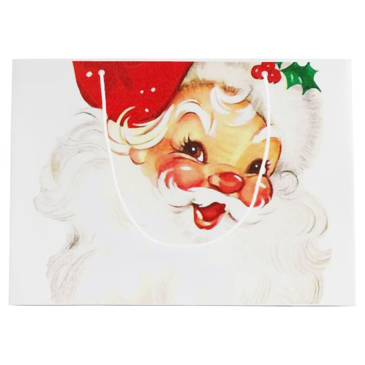 Retro Jolly Old Santa Claus Kerstmis Groot Cadeauzakje (Voorkant)