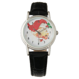 Retro Jolly Old Santa Claus Kerstmis Horloge