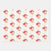 Retro Jolly Old Santa Claus Kerstmis Inpakpapier Vel (Voorkant)