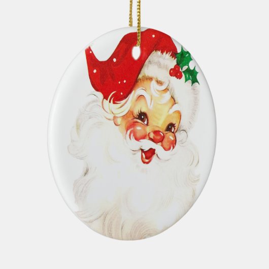 Retro Jolly Old Santa Claus Kerstmis Keramisch Ornament (Rechts)
