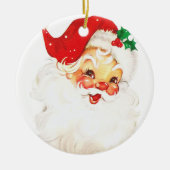 Retro Jolly Old Santa Claus Kerstmis Keramisch Ornament (Voorkant)