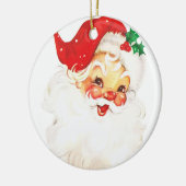 Retro Jolly Old Santa Claus Kerstmis Keramisch Ornament (Links)