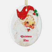 Retro Jolly Old Santa Claus Kerstmis Keramisch Ornament (Rechts)