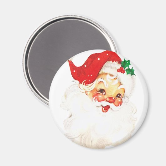 Retro Jolly Old Santa Claus Kerstmis Magneet (Voorkant / Achterkant)