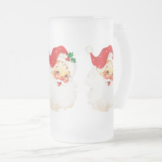 Retro Jolly Old Santa Claus Kerstmis Matglas Bierpul (Voorkant rechts)