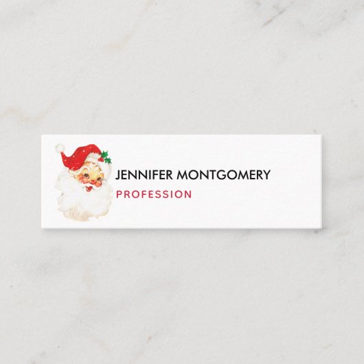 Retro Jolly Old Santa Claus Kerstmis Mini Visitekaartje (Voorkant)