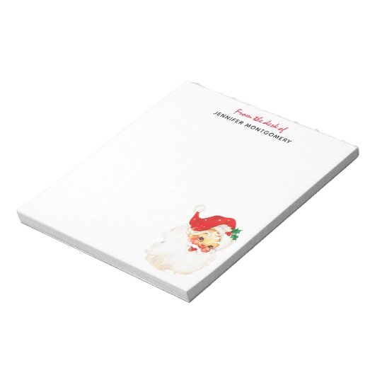 Retro Jolly Old Santa Claus Kerstmis Notitieblok (Linkerzijde)