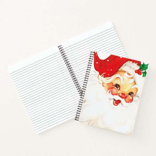 Retro Jolly Old Santa Claus Kerstmis Notitieboek (Binnen)