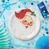 Retro Jolly Old Santa Claus Kerstmis Papieren Bordje (Feest)