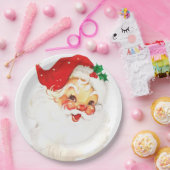 Retro Jolly Old Santa Claus Kerstmis Papieren Bordje (Feest)