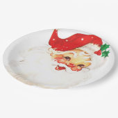 Retro Jolly Old Santa Claus Kerstmis Papieren Bordje (Gekanteld)