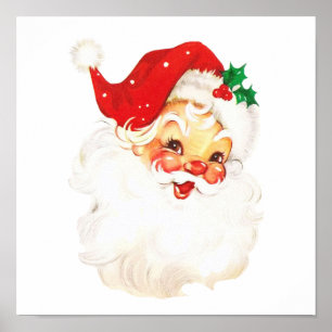  Retro Jolly Old Santa Claus Kerstmis Poster