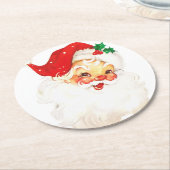 Retro Jolly Old Santa Claus Kerstmis Ronde Kartonnen Onderzetter (Gebogen)