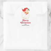 Retro Jolly Old Santa Claus Kerstmis Ronde Sticker (Tas)