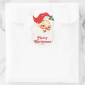  Retro Jolly Old Santa Claus Kerstmis Ronde Sticker (Tas)