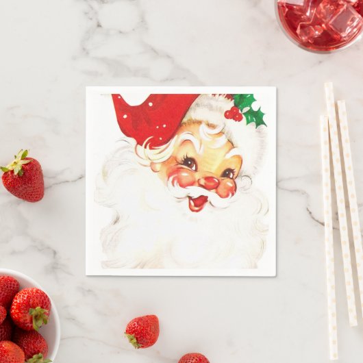  Retro Jolly Old Santa Claus Kerstmis Servet (Insitu)