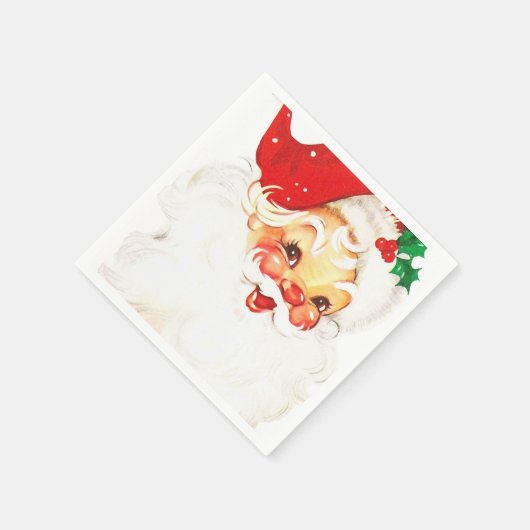  Retro Jolly Old Santa Claus Kerstmis Servet (Hoek)