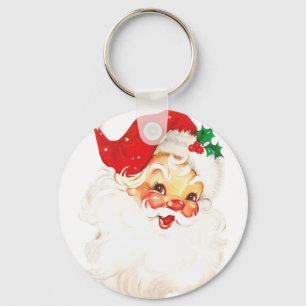 Retro Jolly Old Santa Claus Kerstmis Sleutelhanger