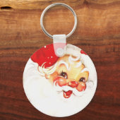 Retro Jolly Old Santa Claus Kerstmis Sleutelhanger (Voorkant)