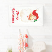Retro Jolly Old Santa Claus Kerstmis Spandoek (Insitu)