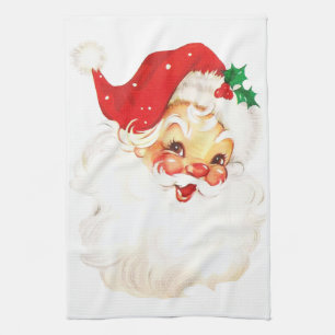  Retro Jolly Old Santa Claus Kerstmis Theedoek