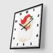  Retro Jolly Old Santa Claus Kerstmis Vierkante Klok (Hoek)