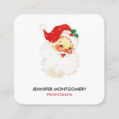 Retro Jolly Old Santa Claus Kerstmis Vierkante Visitekaartje (Voorkant)