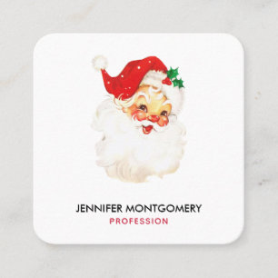  Retro Jolly Old Santa Claus Kerstmis Vierkante Visitekaartje