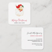  Retro Jolly Old Santa Claus Kerstmis Vierkante Visitekaartje (Voorkant / Achterkant)