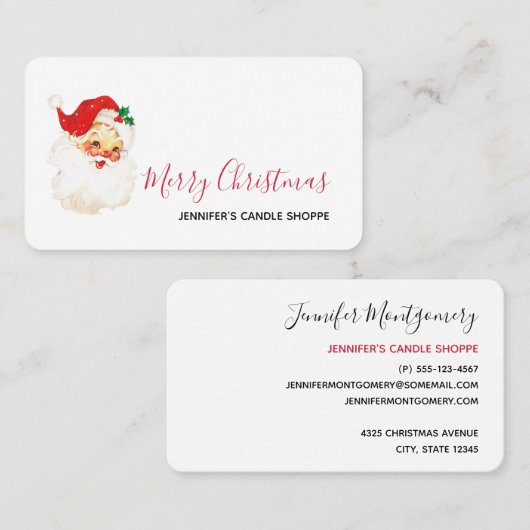  Retro Jolly Old Santa Claus Kerstmis Visitekaartje (Voorkant / Achterkant)