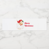 Retro Jolly Old Santa Claus Kerstmis Waterfles Etiket (Enkel label)