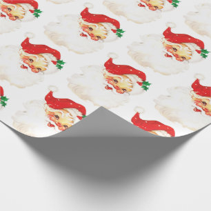 Retro Jolly Oude Kerstman Xmas Patroon Cadeaupapier