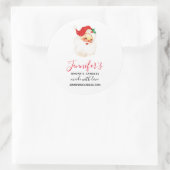 Retro Jolly Oude Sinterklaas Kerstbiz Ronde Sticker (Tas)