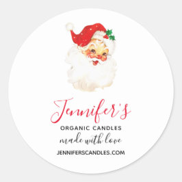  Retro Jolly Oude Sinterklaas Kerstbiz Ronde Sticker