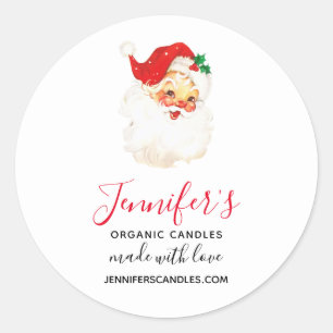 Retro Jolly Oude Sinterklaas Kerstbiz Ronde Sticker