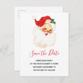 Retro Jolly Oude Sinterklaas Save the Date Uitnodiging Briefkaart (Voorkant / Achterkant)