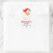 Retro Jolly Oude Sinterklaas Xmas Keuken Ronde Sticker (Tas)