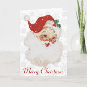  Retro Jolly Santa Claus - Aangepaste kerstperiode Feestdagen Kaart (Voorkant)